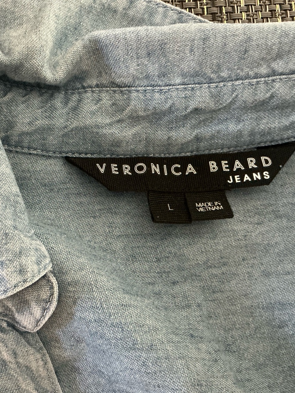 Veronica Beard Porta Smocked Chambray Button-Front Shirt medium - Picture 6 of 8